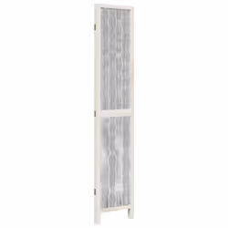 vidaXL Room Divider 3 Panels Office Privacy Screen White Solid Wood Paulownia - 40 x 200 cm/ 3 piece - Additional view 4