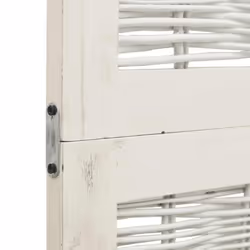 vidaXL Room Divider 3 Panels Office Privacy Screen White Solid Wood Paulownia - 40 x 200 cm/ 3 piece - Additional view 5