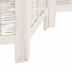 vidaXL Room Divider 3 Panels Office Privacy Screen White Solid Wood Paulownia - 40 x 220 cm/ 3 piece - Additional view 5