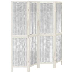 vidaXL Room Divider 3 Panels Office Privacy Screen White Solid Wood Paulownia - 40 x 160 cm/ 4 piece