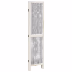 vidaXL Room Divider 3 Panels Office Privacy Screen White Solid Wood Paulownia - 40 x 160 cm/ 4 piece - Additional view 4