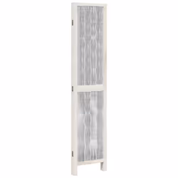 vidaXL Room Divider 3 Panels Office Privacy Screen White Solid Wood Paulownia - 40 x 180 cm/ 4 piece
