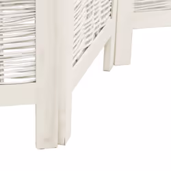 vidaXL Room Divider 3 Panels Office Privacy Screen White Solid Wood Paulownia - 40 x 180 cm/ 4 piece - Additional view 5