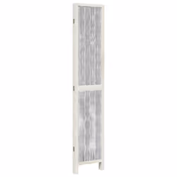 vidaXL Room Divider 3 Panels Office Privacy Screen White Solid Wood Paulownia - 40 x 200 cm/ 4 piece