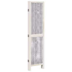 vidaXL Room Divider 3 Panels Office Privacy Screen White Solid Wood Paulownia - 40 x 160 cm/ 5 piece - Additional view 4
