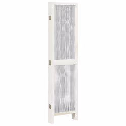 vidaXL Room Divider 3 Panels Office Privacy Screen White Solid Wood Paulownia - 40 x 160 cm/ 6 piece