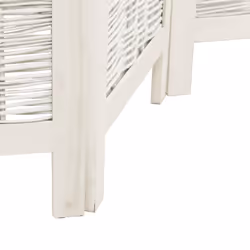 vidaXL Room Divider 3 Panels Office Privacy Screen White Solid Wood Paulownia - 40 x 200 cm/ 6 piece - Additional view 6