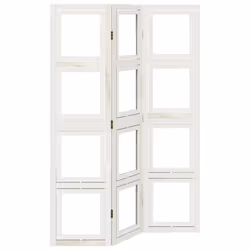 vidaXL Room Divider Panel Office Privacy Screen White Solid Wood Paulownia - 40 x 160 cm/ 3 piece