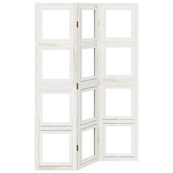 vidaXL Room Divider Panel Office Privacy Screen White Solid Wood Paulownia - 40 x 160 cm/ 3 piece