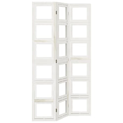 vidaXL Room Divider Panel Office Privacy Screen White Solid Wood Paulownia - 40 x 200 cm/ 3 piece