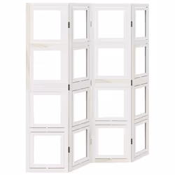 vidaXL Room Divider Panel Office Privacy Screen White Solid Wood Paulownia - 40 x 160 cm/ 4 piece