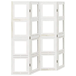 vidaXL Room Divider Panel Office Privacy Screen White Solid Wood Paulownia - 40 x 160 cm/ 4 piece