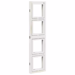 vidaXL Room Divider Panel Office Privacy Screen White Solid Wood Paulownia - 40 x 160 cm/ 4 piece - Additional view 4