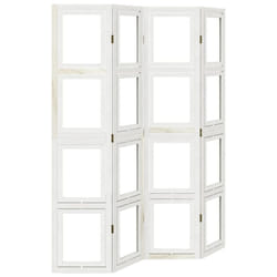 vidaXL Room Divider Panel Office Privacy Screen White Solid Wood Paulownia - 40 x 180 cm/ 4 piece