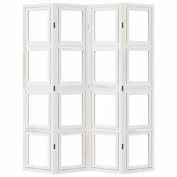 vidaXL Room Divider Panel Office Privacy Screen White Solid Wood Paulownia - 40 x 180 cm/ 4 piece - Additional view 4
