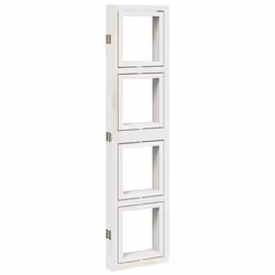 vidaXL Room Divider Panel Office Privacy Screen White Solid Wood Paulownia - 40 x 160 cm/ 5 piece - Additional view 4