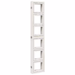 vidaXL Room Divider Panel Office Privacy Screen White Solid Wood Paulownia - 40 x 200 cm/ 6 piece - Additional view 5