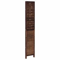 vidaXL Room Divider 5 Panels Privacy Screen Dark Brown Solid Wood Paulownia - 40 x 220 cm/ 3 piece - Additional view 4