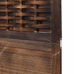 vidaXL Room Divider 4 Panels Privacy Screen Dark Brown Solid Wood Paulownia - Additional view 5