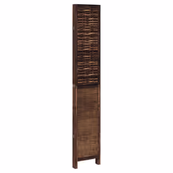vidaXL Room Divider 4 Panels Privacy Screen Dark Brown Solid Wood Paulownia - Additional view 4