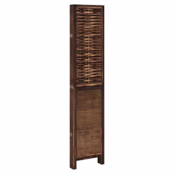 vidaXL Room Divider 5 Panels Privacy Screen Dark Brown Solid Wood Paulownia - Additional view 4