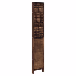 vidaXL Room Divider 5 Panels Privacy Screen Dark Brown Solid Wood Paulownia - 40 x 220 cm/ 5 piece - Additional view 4