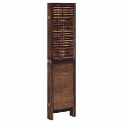 vidaXL Room Divider 6 Panels Privacy Screen Dark Brown Solid Wood Paulownia - Additional view 4