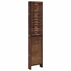 vidaXL Room Divider 6 Panels Privacy Screen Dark Brown Solid Wood Paulownia - Additional view 4