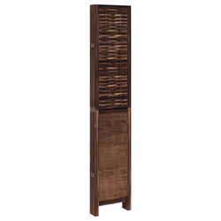 vidaXL Room Divider 5 Panels Privacy Screen Dark Brown Solid Wood Paulownia - 40 x 200 cm/ 6 piece - Additional view 4