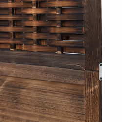 vidaXL Room Divider 5 Panels Privacy Screen Dark Brown Solid Wood Paulownia - 40 x 200 cm/ 6 piece - Additional view 5