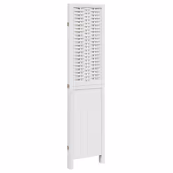vidaXL Room Divider 3 Panels Office Privacy Screen White Solid Wood Paulownia - Additional view 4