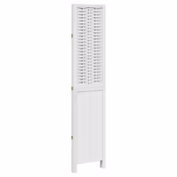 vidaXL Room Divider 3 Panels Office Privacy Screen White Solid Wood Paulownia - Additional view 4