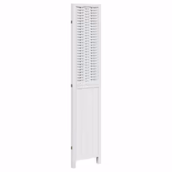 vidaXL Room Divider 3 Panels Office Privacy Screen White Solid Wood Paulownia - Additional view 4
