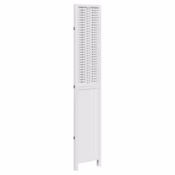 vidaXL Room Divider 3 Panels Office Privacy Screen White Solid Wood Paulownia - Additional view 4