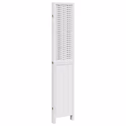 vidaXL Room Divider 4 Panels Office Privacy Screen White Solid Wood Paulownia - Additional view 4