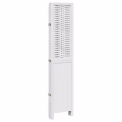 vidaXL Room Divider 5 Panels Office Privacy Screen White Solid Wood Paulownia - Additional view 4