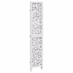 vidaXL Room Divider Privacy Screen Room Partition White Solid Wood Paulownia - 40 x 200 cm/ 3 piece - Additional view 4