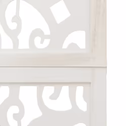 vidaXL Room Divider Privacy Screen Room Partition White Solid Wood Paulownia - 40 x 220 cm/ 3 piece - Additional view 4