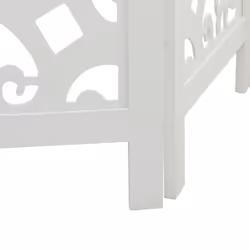 vidaXL Room Divider Privacy Screen Room Partition White Solid Wood Paulownia - 40 x 180 cm/ 4 piece - Additional view 6