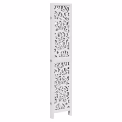 vidaXL Room Divider Privacy Screen Room Partition White Solid Wood Paulownia - 40 x 200 cm/ 4 piece - Additional view 4