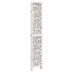 vidaXL Room Divider Privacy Screen Room Partition White Solid Wood Paulownia - 40 x 220 cm/ 4 piece - Additional view 4