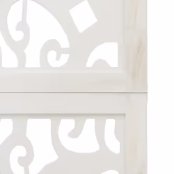 vidaXL Room Divider Privacy Screen Room Partition White Solid Wood Paulownia - 40 x 220 cm/ 4 piece - Additional view 5