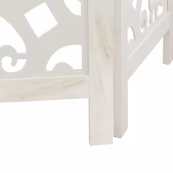 vidaXL Room Divider Privacy Screen Room Partition White Solid Wood Paulownia - 40 x 220 cm/ 4 piece - Additional view 6
