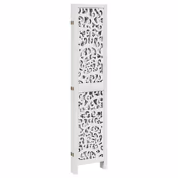 vidaXL Room Divider Privacy Screen Room Partition White Solid Wood Paulownia - 40 x 180 cm/ 5 piece - Additional view 4
