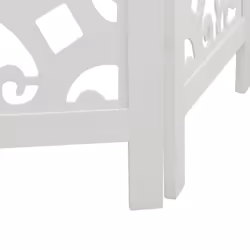 vidaXL Room Divider Privacy Screen Room Partition White Solid Wood Paulownia - 40 x 180 cm/ 5 piece - Additional view 6