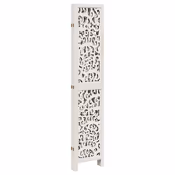 vidaXL Room Divider Privacy Screen Room Partition White Solid Wood Paulownia - 40 x 200 cm/ 5 piece - Additional view 4