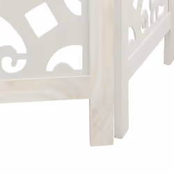 vidaXL Room Divider Privacy Screen Room Partition White Solid Wood Paulownia - 40 x 200 cm/ 5 piece - Additional view 6