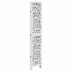 vidaXL Room Divider Privacy Screen Room Partition White Solid Wood Paulownia - 40 x 220 cm/ 5 piece - Additional view 4