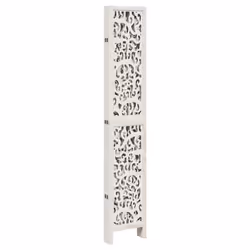 vidaXL Room Divider Panel Privacy Screen 6 Panels White Solid Wood Paulownia - Additional view 4