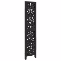 vidaXL Room Divider Privacy Screen Privacy Panel Black Solid Wood Paulownia - 40 x 180 cm/ 3 piece - Additional view 4